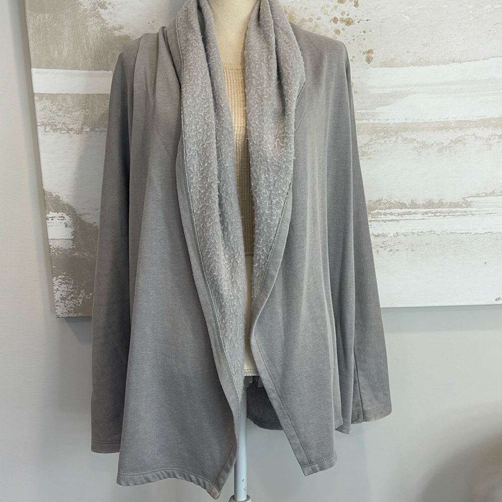 LUCKY BRAND Open Front Cardigan in light grey size MEDIUM